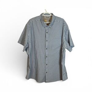 Eddie Bauer Mens 3XL Gingham Short Sleeve Button Up Shirt Classic Fit Casual